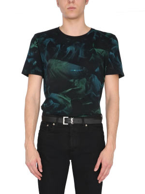 Saint Laurent Tie-dye Logo Printed T-shirt