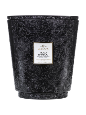 Hearth 5 Wick Glass Candle In Moso Bamboo