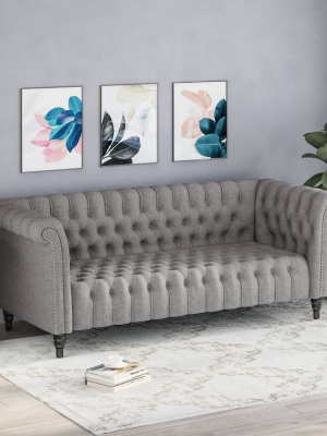 Barneyville Traditional Chesterfield Sofa Gray - Christopher Knight Home