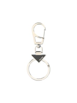 Prada Logo Plaque Keyring