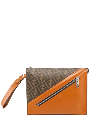 Fendi Ff Panelled Clutch Bag