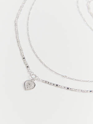 Lily Heart Layering Necklace Set