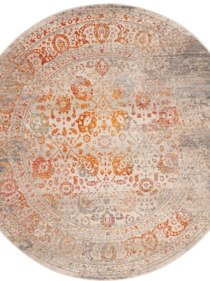 Vintage Persian Abrash Gray/multi Round Rug