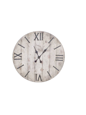 24" Wall Clock Rustic Weathered Wood - Threshold™