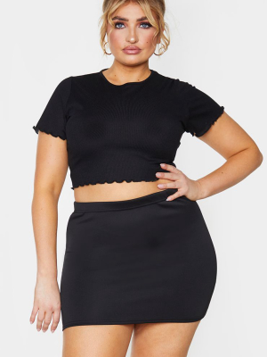 Plus Milah Black Scuba Mini Skirt