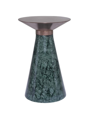 Iris Side Table, Copper/green Base