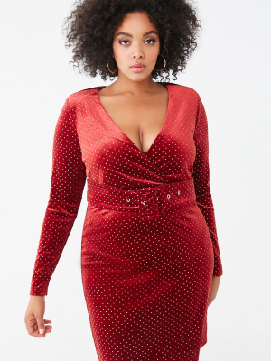 Plus Size Studded Velvet Dress