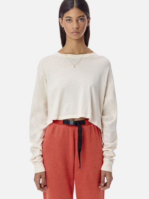 Jersey Ls Cropped Tee / Alabaster