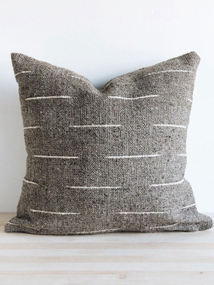 Wool Throw Pillow Cover - Grey Accent