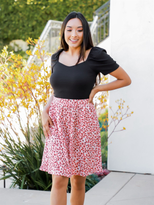 The Sawyer Skirt - Red Floral