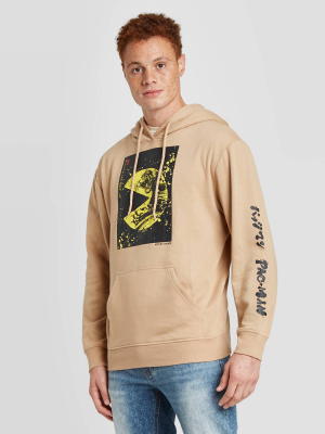 Men's Pac-man Hooded Sweatshirt - Tan