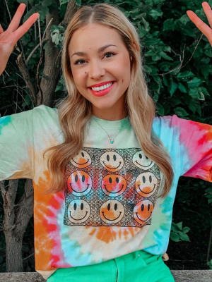 Smiley Face Eternity Tie Dye Tee