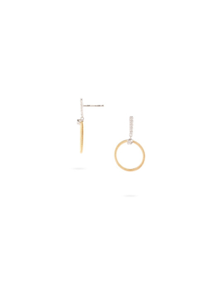 Marco Bicego® Bi49 Collection 18k Yellow Gold And Diamond Small Circle Drop Earrings