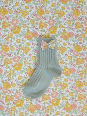 Bow Ankle Socks Liberty Fabric Felicite