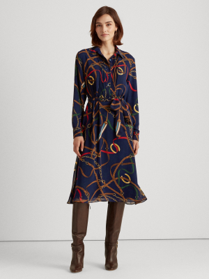 Print Georgette Shirtdress