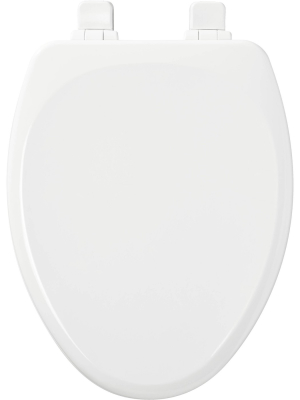 Elongated Enameled Wood Toilet Seat White - Mayfair