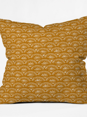 Joy Laforme Moroccan Fan Throw Pillow Yellow - Deny Designs