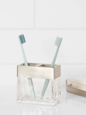 Rectangle Glass With Metal Toothbrush Holder Clear - Project 62™