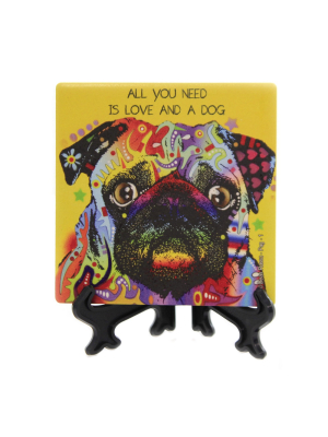 Animal 4.0" Pug Coaster Absorbent Sjt Enterprises - Coasters