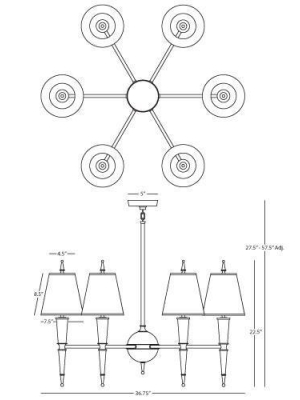 Versailles Chandelier In Various Finishes & Shades