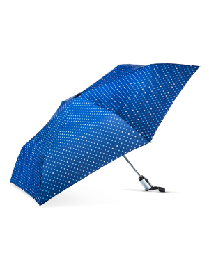 Shedrain Auto Open/close Compact Umbrella - Blue Polka Dot