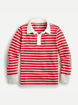 Kids' Elbow-patch Polo In Contrast Stripe