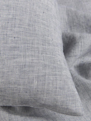 Blue Mini Check Linen Bedding - Yarn Dyed