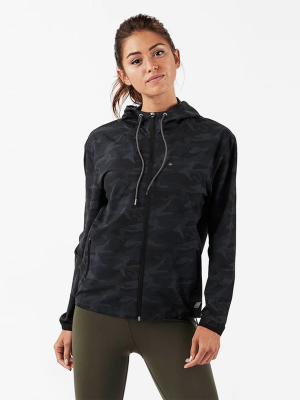 Womens Outdoor Trainer Shell | Black Camo