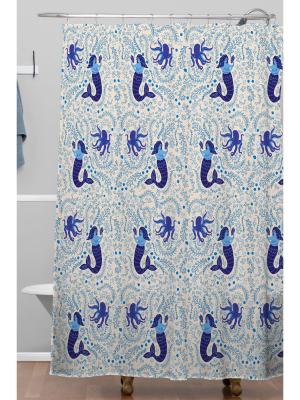 Ocean Creatures Shower Curtain Blue - Deny Designs