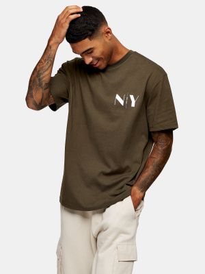 Khaki New York Oversized T-shirt