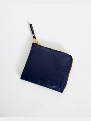 Sa3100 Classic Leather Line Wallet In Navy