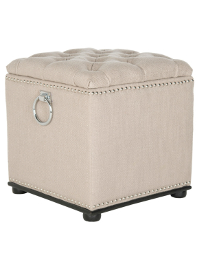 Arturo Storage Ottoman Beige - Safavieh