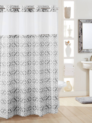 Branca Trellis Shower Curtain With Liner - Hookless