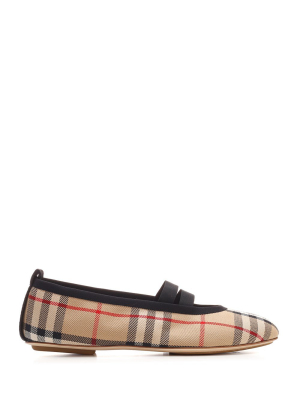 Burberry Vintage Check Logo Detail Ballerinas