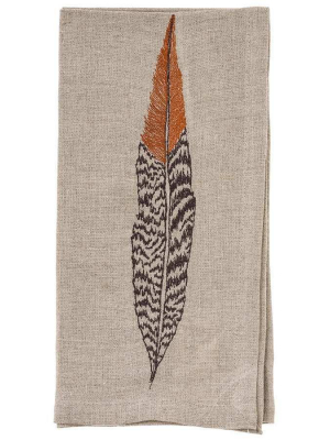 Pheasant Feather Dinner Napkin