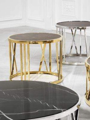 Eichholtz Baccarat Side Table - Gold & Brown