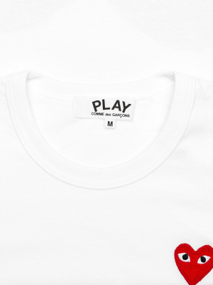 Comme Des Garcons Play Women's Half Heart T-shirt - White