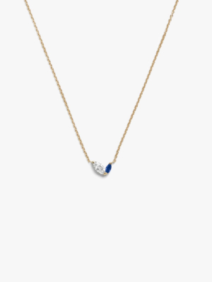 Defne Necklace With White Diamonds And Sapphire