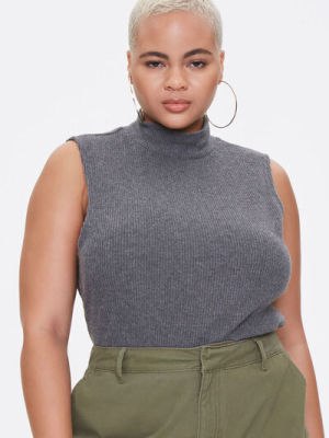 Plus Size Mock Neck Crop Top