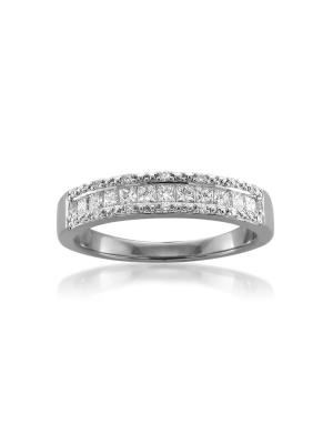 Pompeii3 1/2ct Princess Cut Diamond Wedding Ring 14k White Gold