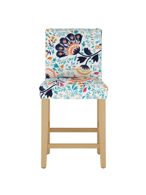 Parsons Counter Height Barstool Kaya Floral Aqua - Threshold™