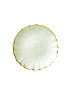 Vietri Viva Baroque Glass Salad Plate - Pistachio