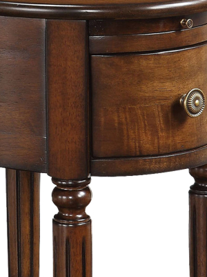 Expertly Crafted Side Table Dark Oak Brown - Benzara