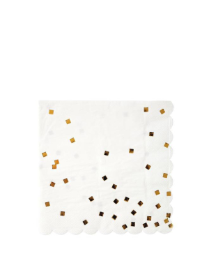 Gold Square Confetti Large Napkins