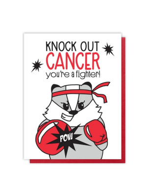 Knock Out Cancer Badger Card - Kp3