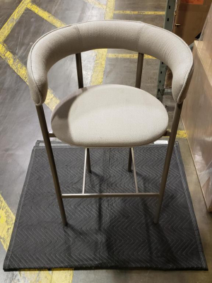 Font Light Bar Stool W/ Arms - Vidar 3 #222 / Beige Grey Frame / Bar Height: 29.5" Sh - Outlet