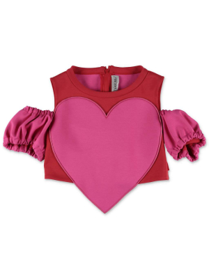 Simonetta Heart Detail Cold-shoulder Top