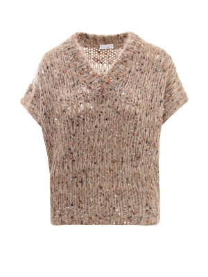 Brunello Cucinelli V-neck Short-sleeved Sweater