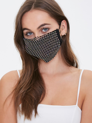 Rhinestone Studded Face Mask