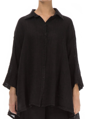 Loose Black Linen Shirt